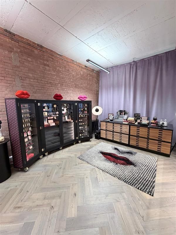 Makeup trunk and matching drawer units in Lisa Eldridge's studio